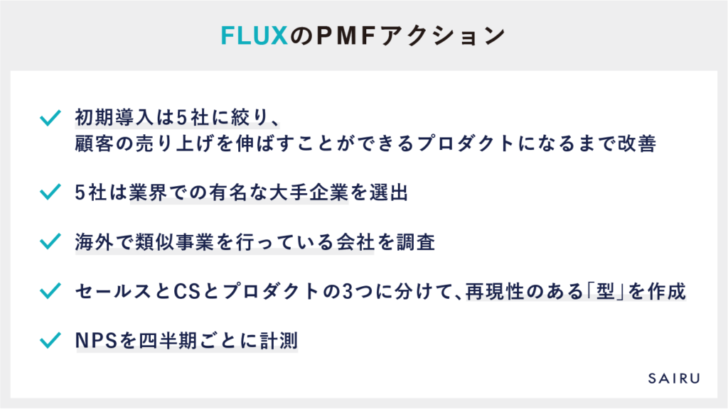 FLUX社のPMF事例