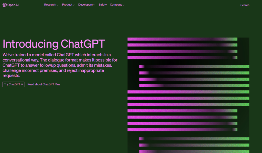 ChatGPT公式ページ