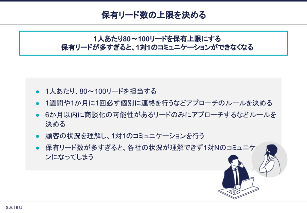 インサイトセールスの適切な保有リード数