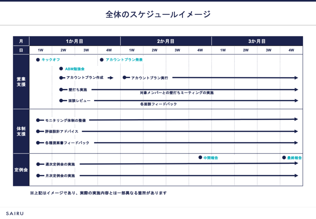 画像：ABM伴走支援の全体スケジュール（イメージ）