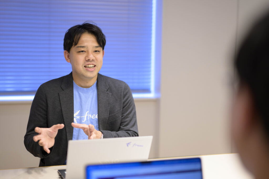 才流の顧客であるfreee株式会社正田さんのインタビューカット